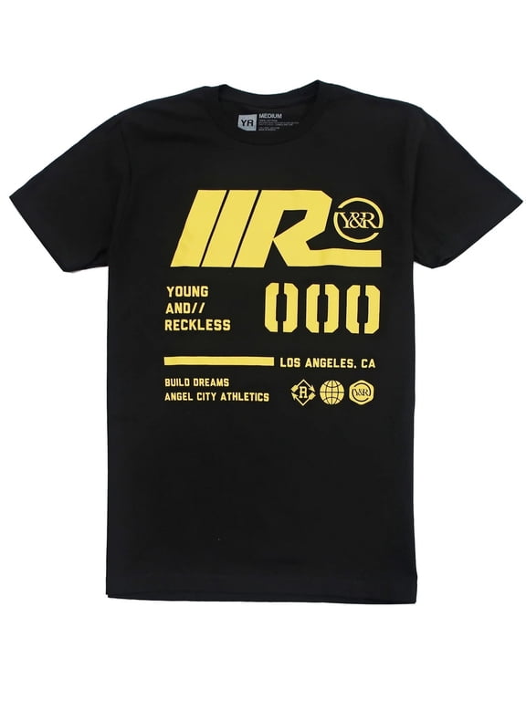 Men's Racing 000 Y & R Logo Graphic Tee T-Shirt (XX-Large, Black)