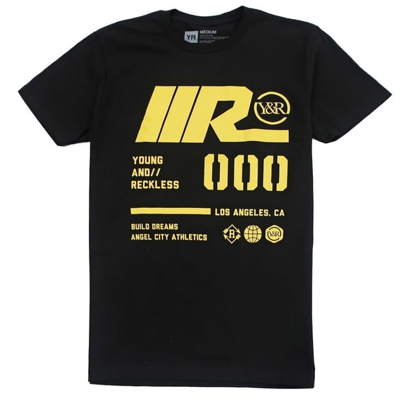 Young & Reckless Men's Racing 000 Y & R Logo Graphic Tee T-Shirt (XXX-Large, Black)