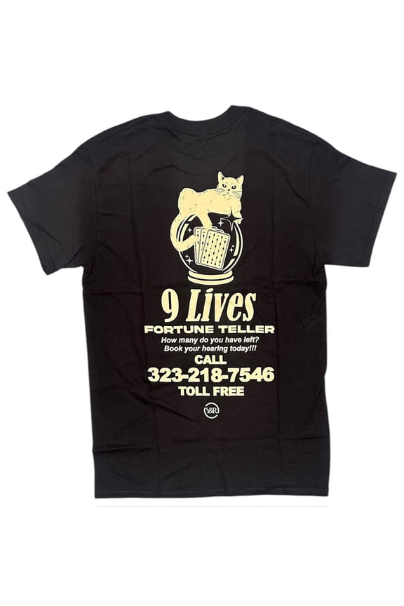 Men's T-Shirt 9 Lives Short Sleeve Crewneck Tee (X-Large, Brown)