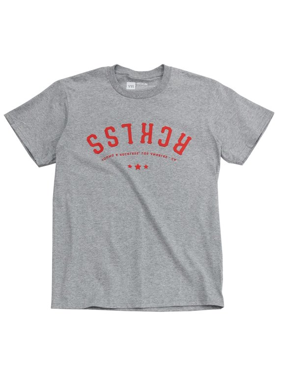Men's Upside Down Reckless Logo Graphic Tee T-Shirt (XX-Large, Grey)