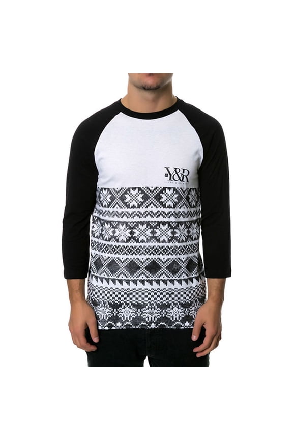 Mens The Oil Spill Raglan Graphic T-Shirt, White, Medium