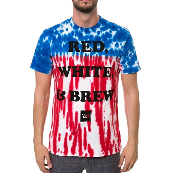 Young & Reckless Mens The Red White Brew Graphic T-Shirt, Multicoloured, Small