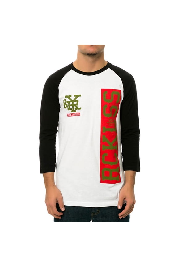 Mens The Victory Lap Raglan Graphic T-Shirt, White, Small