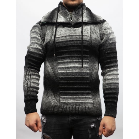 Young Republic Men's Exotic Grey Long-Sleeve Sweater – Textured Knit ...
