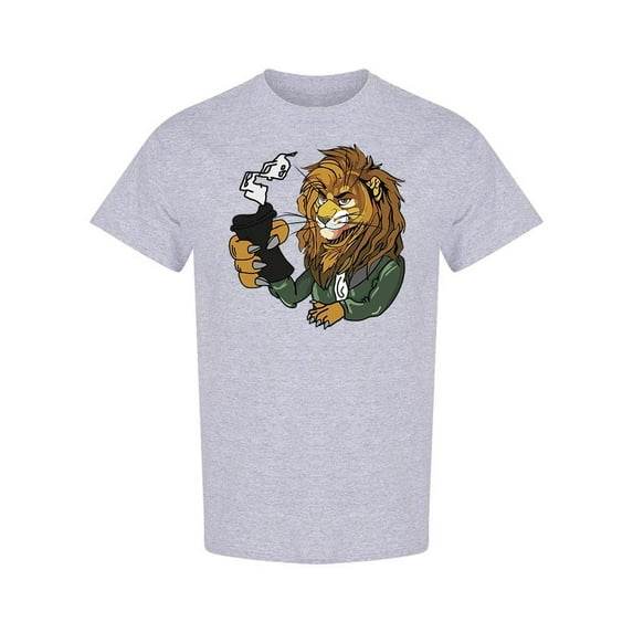 Young Serious Lion In Suit T-Shirt Men -Image by Shutterstock, Male Small