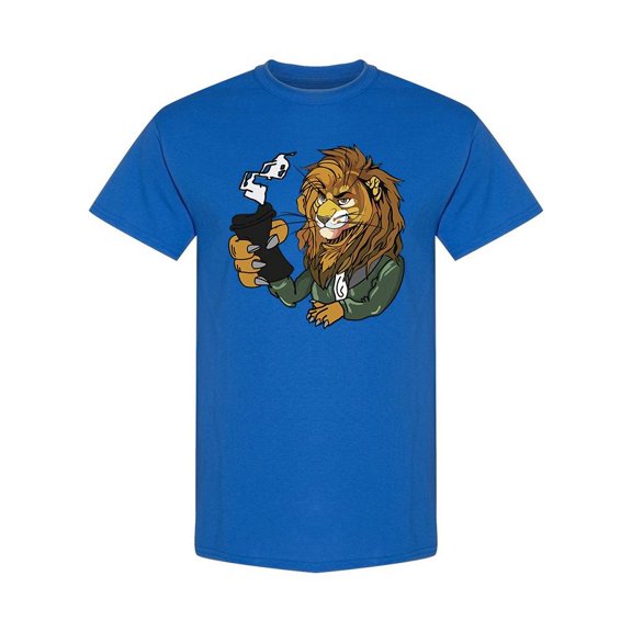 Young Serious Lion In Suit T-Shirt Men -Image by Shutterstock, Male Small