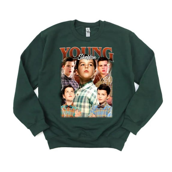 Young Sheldon Vintage Big Bang Theory TV Show Iain Armitage Origins Fan Sweatshirt, for men & women, up to size 5XL