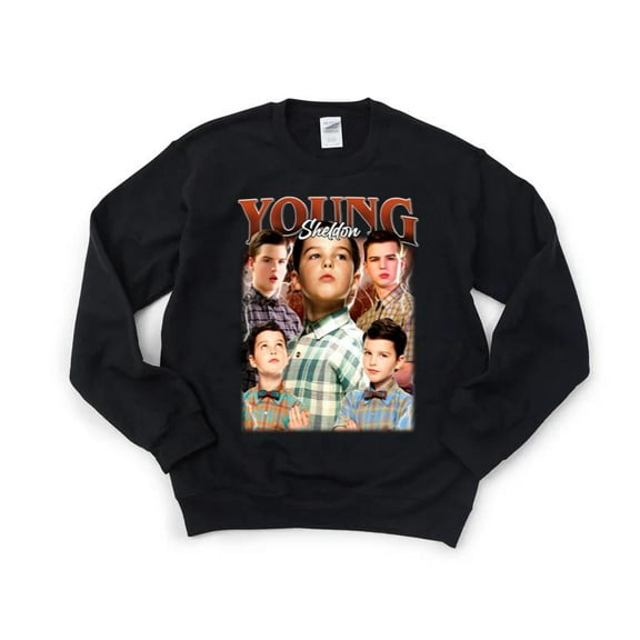 Young Sheldon Vintage Big Bang Theory TV Show Iain Armitage Origins Fan Sweatshirt, for men & women, up to size 5XL