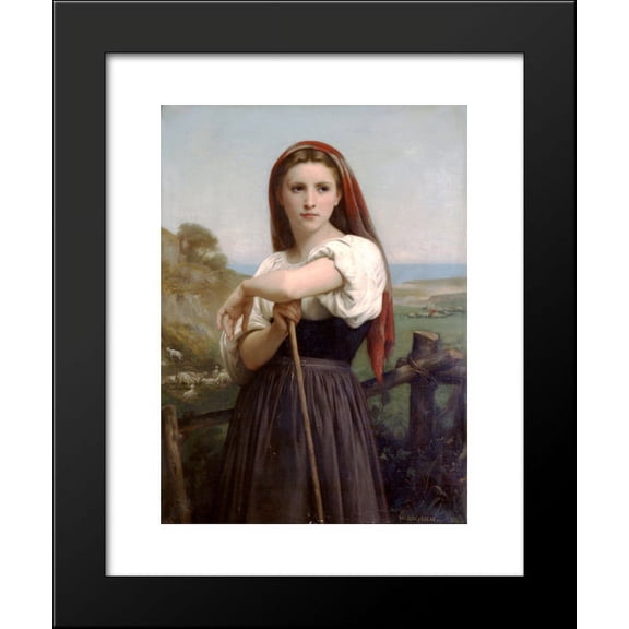 Young Shepherdess 20x24 Framed Art Print by William-Adolphe Bouguereau
