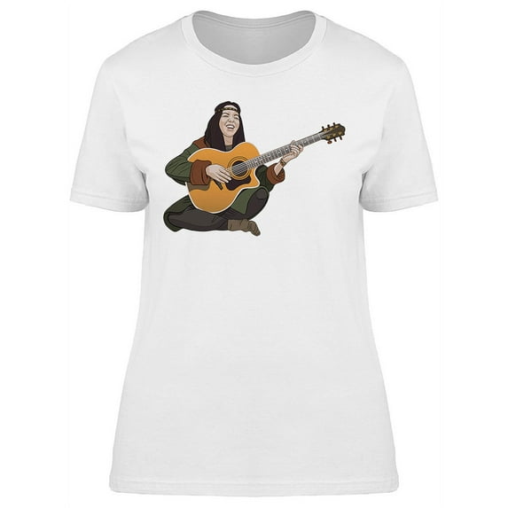 Young Smiling Hippie Girl T-Shirt Women -Image by Shutterstock, Female x-Large