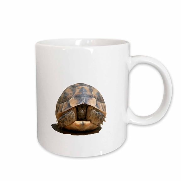 3drose, Young Spur Thighed Tortoise Looking Out of Its Shell Cut Out, 11oz Mug