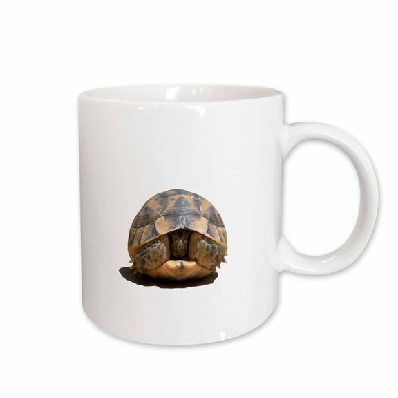 3drose, Young Spur Thighed Tortoise Looking Out of Its Shell Cut Out, 11oz Mug