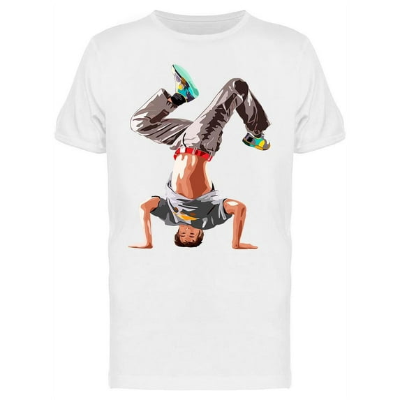 Young Strong Man Break Dancing T-Shirt Men -Image by Shutterstock, Male Small