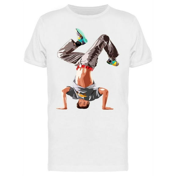 Young Strong Man Break Dancing T-Shirt Men -Image by Shutterstock, Male Small