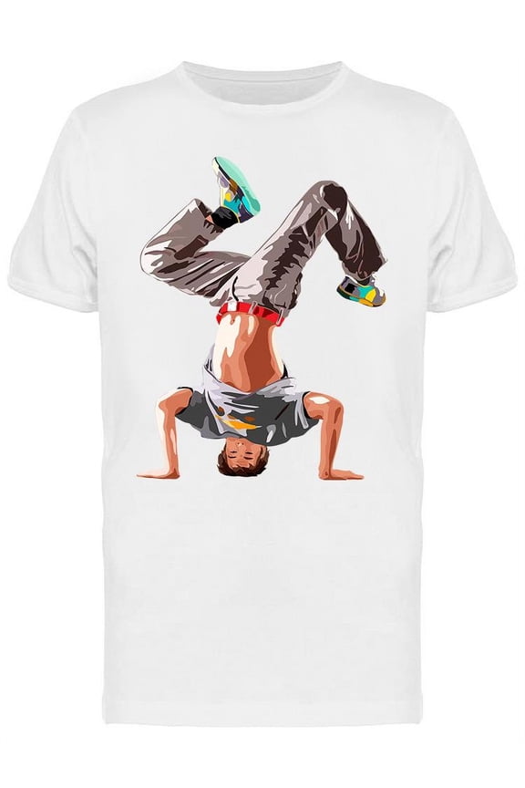 Young Strong Man Break Dancing T-Shirt Men -Image by Shutterstock, Male x-Large
