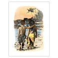thumbnail image 1 of Young Sweethearts - Hawaiian Children (Keiki) Walk on the Beach - From an Original Hand Colored Photograph by Himani - Fine Art Matte Paper Print (Unframed) 18x24in, 1 of 4