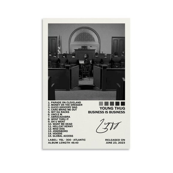 Young Thug Business Is Business Album Poster Canvas Art Poster Bedroom Decor Posters