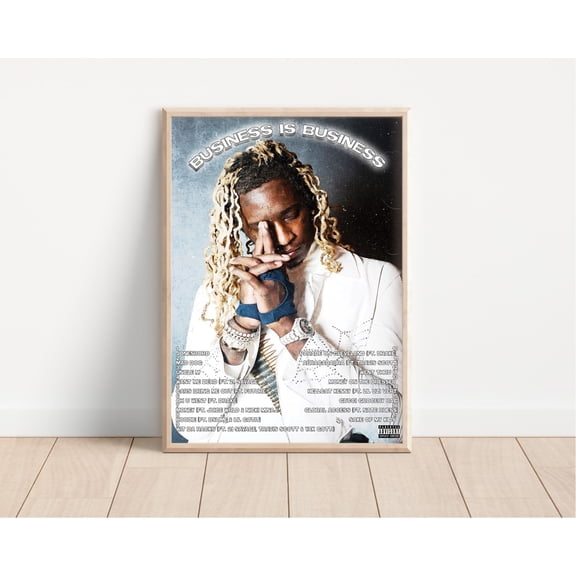 Young Thug Business Is Business Album Poster, Modern Hip Hop Music Wall Art, Rap Aesthetic Decor, Size 24x36 Unframed Poster