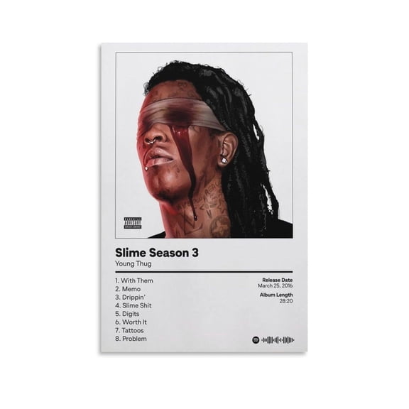 Young Thug Slime Season Canvas Poster Wall Decorative Art Painting Living Room Bedroom Decoration Gift