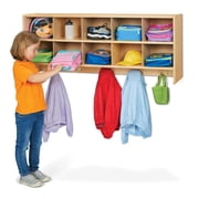 10 Section Wood Wall Mounted Coat Locker With Storage