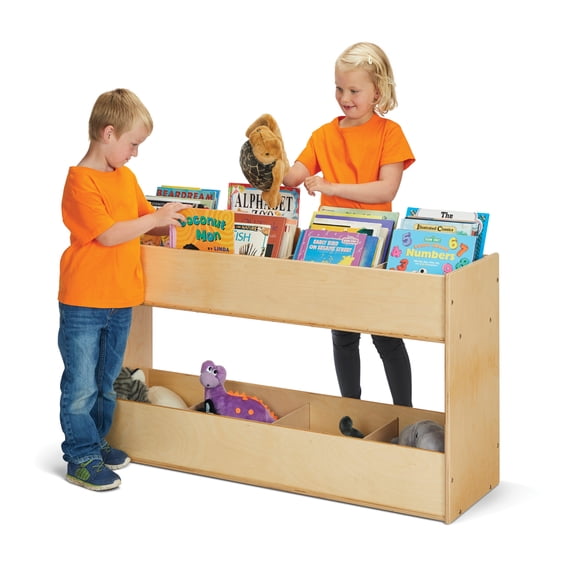 Classroom Wooden Book Organizer With Storage