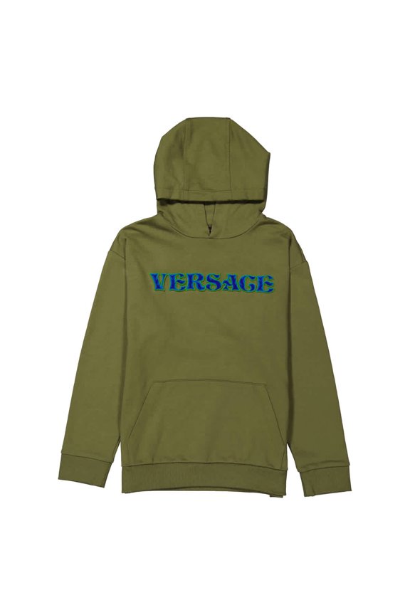 Kids Green Logo Patch Hoodie, Size 10Y