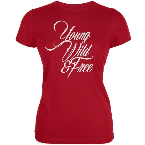 Young Wild & Free Red Juniors Soft T-Shirt - Small