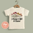 thumbnail image 1 of Young Wild And Three Shirt, Floral Birthday Girl Apparel, 3Rd Birthday Outfit, Turning 3 Kids Birthday Clothes, TODDLER SHORT SLEEVE TEE BELLA CANVAS 3001T, 1 of 3