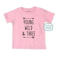 thumbnail image 1 of Young Wild & Three - wallsparks cute & funny Brand cool boho 3rd Birthday Shirt Age 3 Three year old - Soft Toddler Shirt, 1 of 3