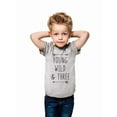 thumbnail image 1 of Young Wild & Three - wallsparks cute & funny Brand cool boho 3rd Birthday Shirt Age 3 Three year old - Soft Toddler Shirt, 1 of 3
