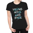 thumbnail image 1 of Young Wild and Free Playful Youthful Expression Fun Lifestyle Unisex T-Shirt up to size 5XL, 1 of 2