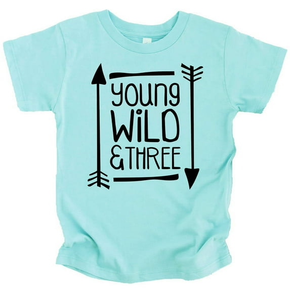Young Wild and Three Arrows 3rd Birthday T-Shirts for Girls and Boys Third Birthday Outfit Chill Shirt 5-6