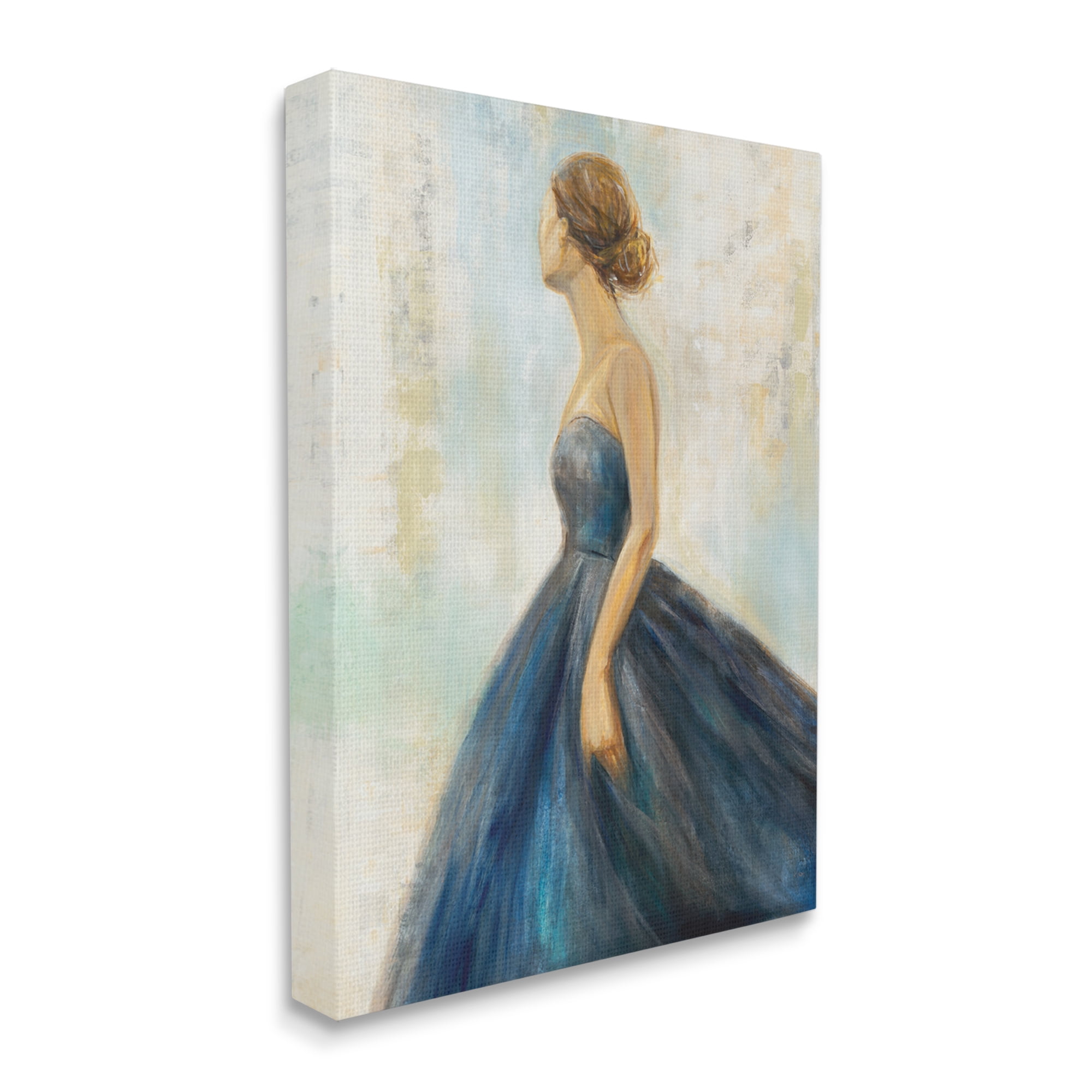 Stupell Industries Young Woman Blue Dress Soft Focus Pose,24 x 30,Designed by K. Nari