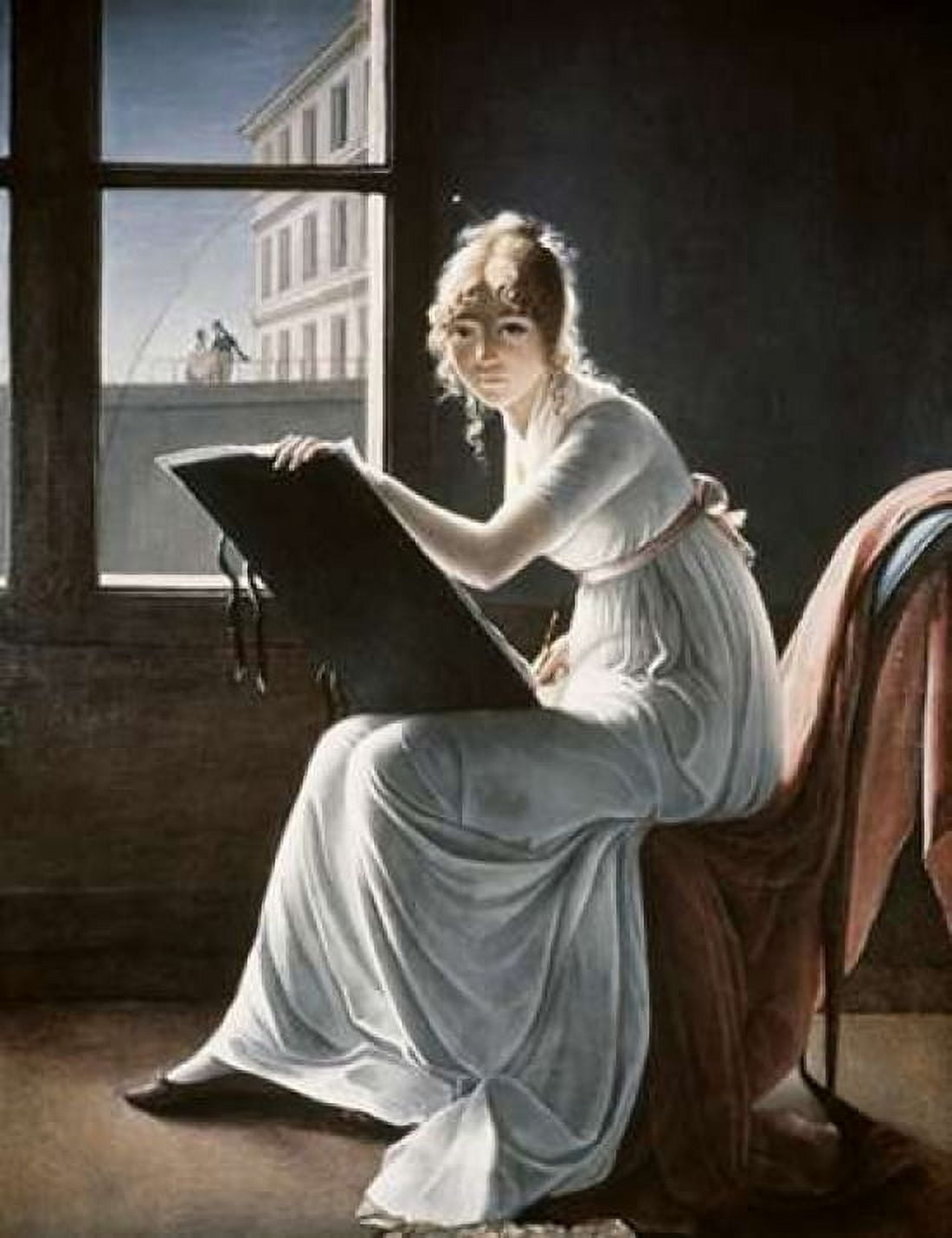 Young Woman Drawing 1801 Canvas Art - Marie Denise Villers (22 x 28)