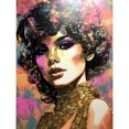 thumbnail image 1 of Young Woman Gold Glam Glitter Sparkle Aesthetic Splat Paint Portrait Teen Room Extra Large XL Wall Art Poster Print, 1 of 3