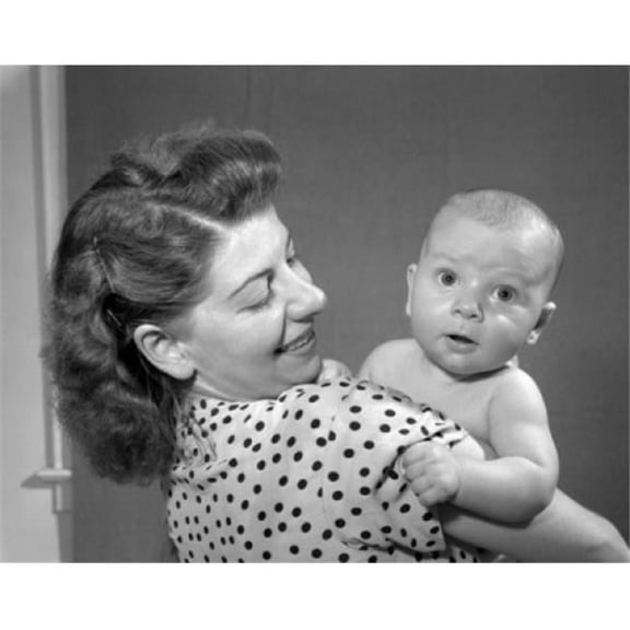 Young Woman Holding Baby Poster Print - 18 x 24 in.