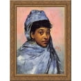 thumbnail image 1 of Young Woman In Blue 24x18 Gold Ornate Wood Framed Canvas Art by Julius LeBlanc Stewart, 1 of 2