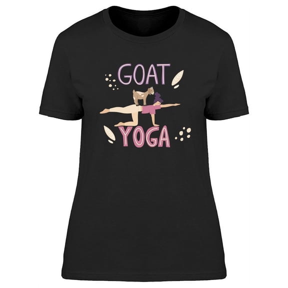Young Woman Practicing Goat Yoga T-Shirt Women -Image by Shutterstock, Female Large