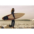 thumbnail image 1 of Young Woman With Her Surfboard At The Beach; Tarifa  Cadiz  Andalusia  Spain Poster Print, 1 of 2