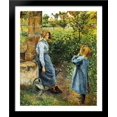 thumbnail image 1 of Young Woman and Child at the Well 28x34 Large Black Wood Framed Print Art by Camille Pissarro, 1 of 2