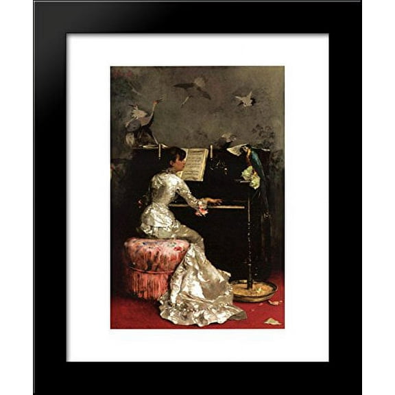 Young Woman at Piano 20x24 Framed Art Print by Julius LeBlanc Stewart
