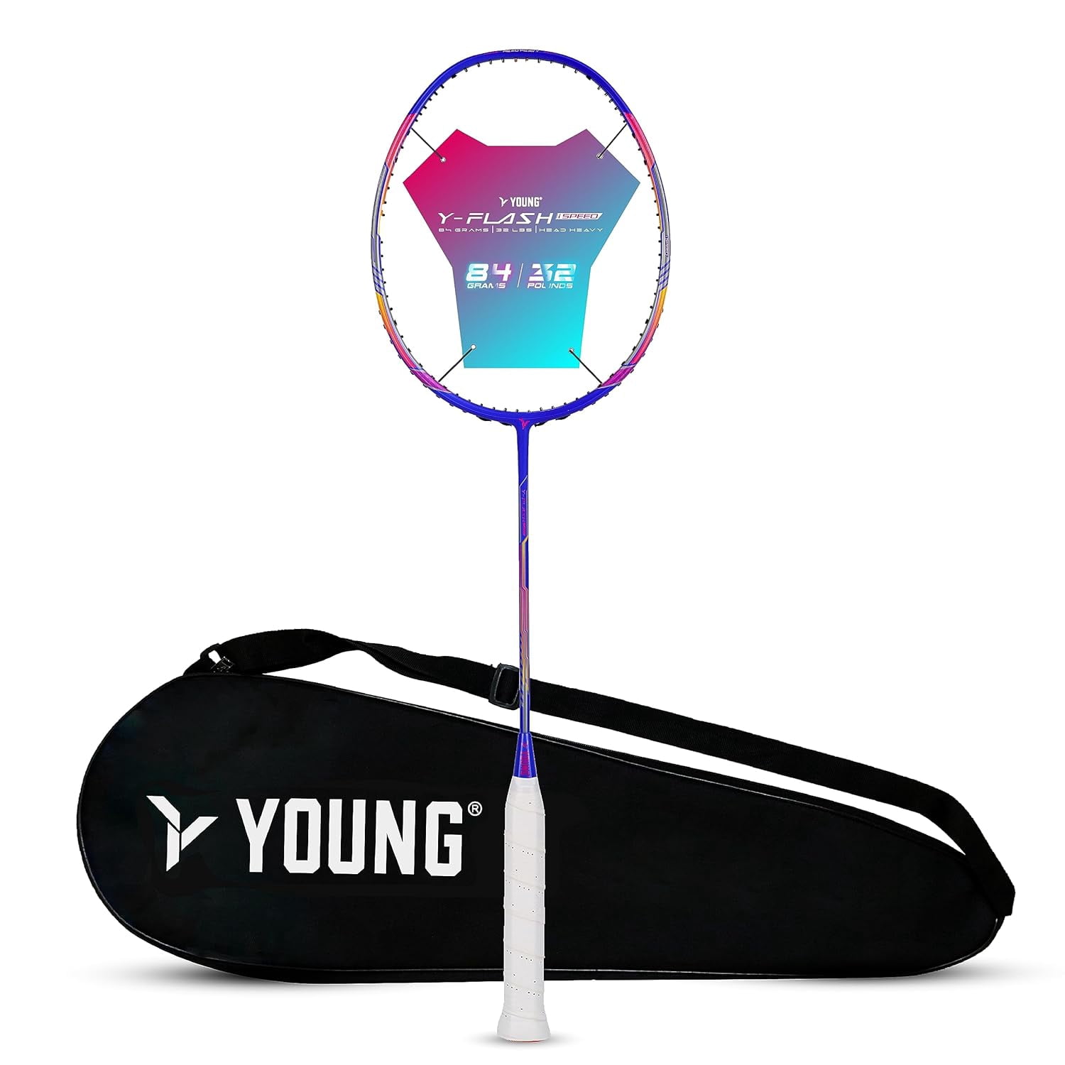 Y3 Racket Young Y-Flash iSpeed (32 Lbs Max Tension, Head Heavy) Unstrung ...