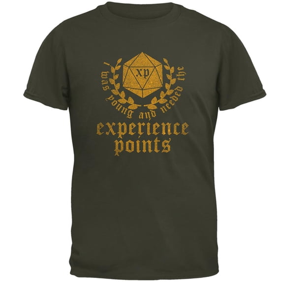 Young and Needed the Experience Points Mens T Shirt Olive SM