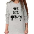 thumbnail image 1 of Young and Pretty Inspirational Lyrics Women Plus Size Long Sleeve Graphic Tee Brisco Brands 3X, 1 of 5