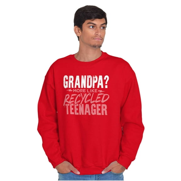 Young at Heart Grandpa Grandparent Men's Crewneck Sweatshirt Brisco Brands S