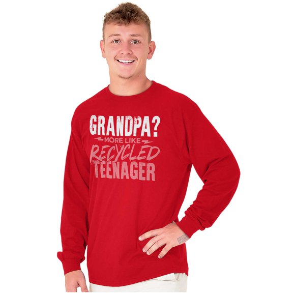 Young at Heart Grandpa Grandparent Men's Long Sleeve Tee T Shirt Brisco Brands L