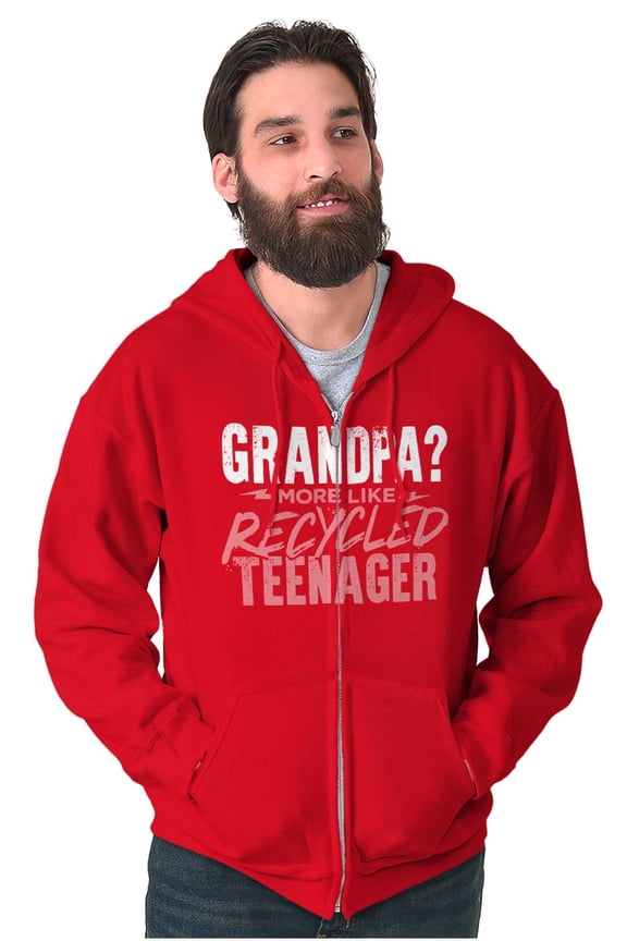 Young at Heart Grandpa Grandparent Zip Hoodie Sweatshirt Men Brisco Brands L