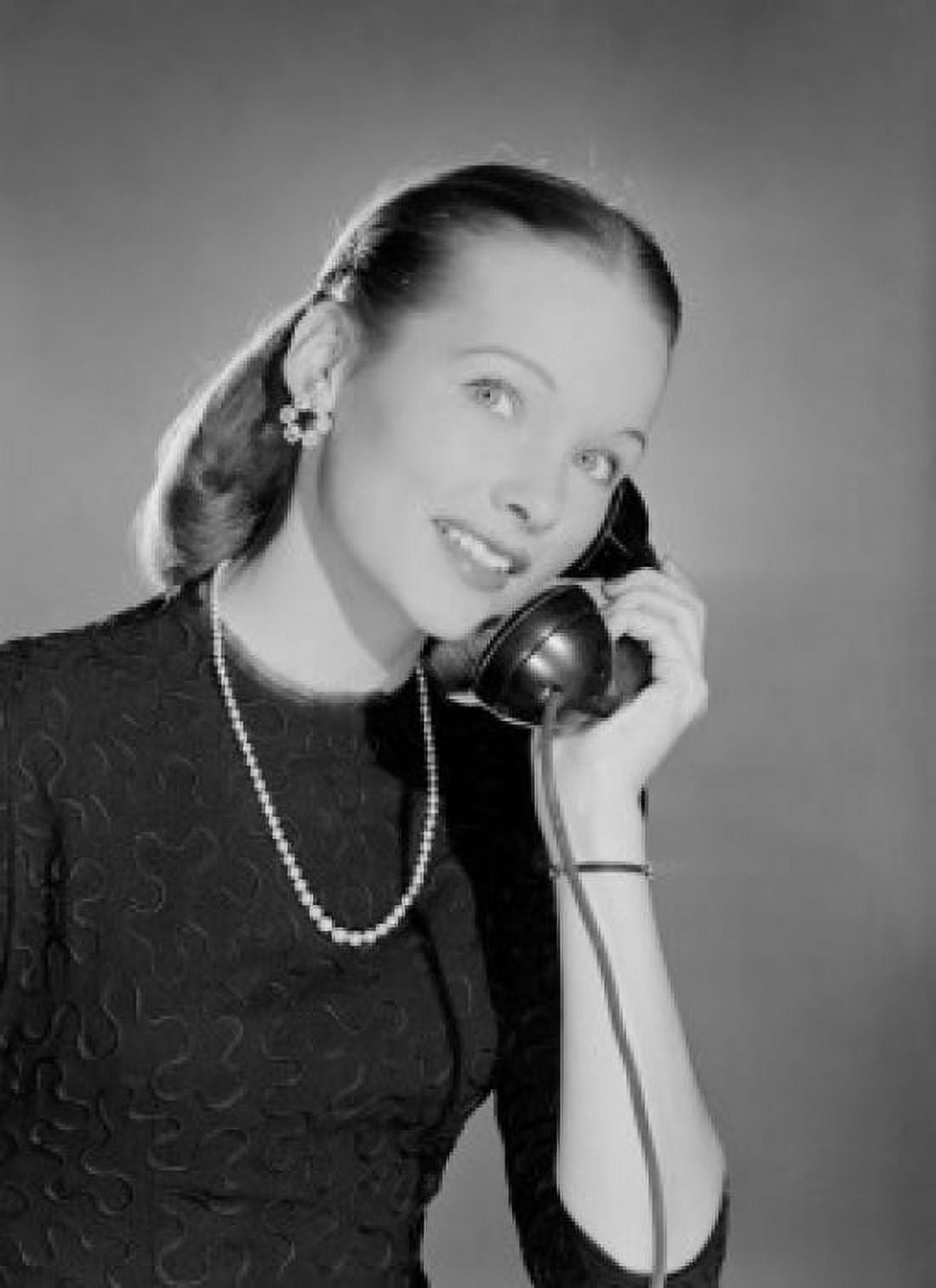 Young beautiful woman talking on phone Canvas Art - (24 x 36)