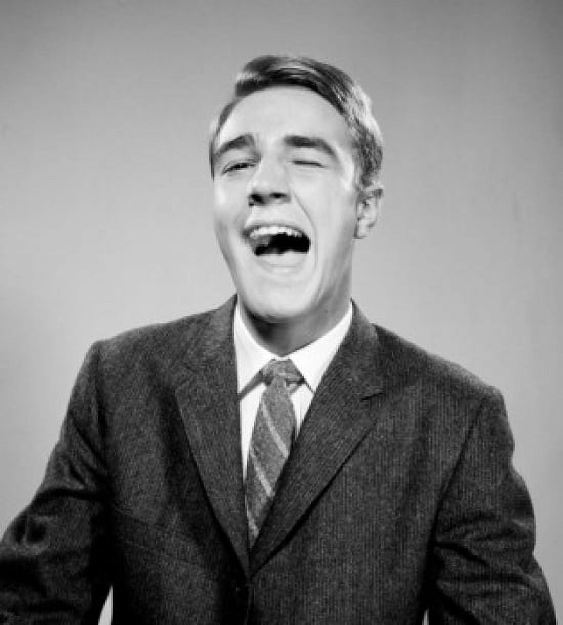 Young businessman laughing Canvas Art - (18 x 24)