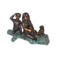 thumbnail image 1 of Nifao Young children and dog on a log bronze statue – Home Decor Sculpture, 40"L x 16"W x 24"H, 1 of 11